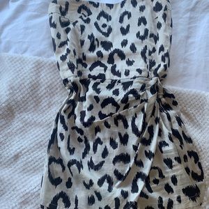 Leopard print romper dress